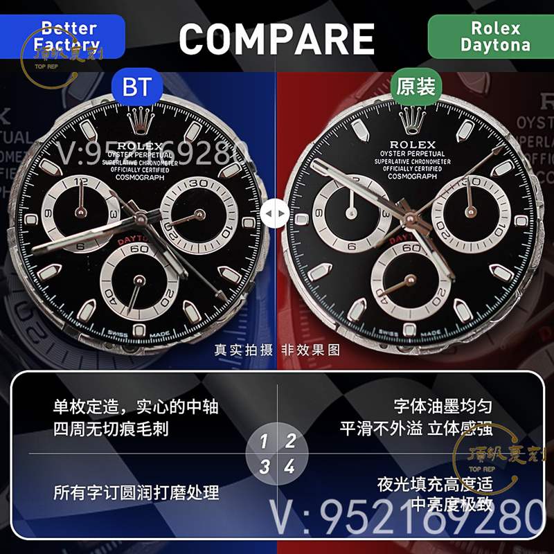 BT廠勞力士4130機芯迪通拿對比正品怎么樣,還值得買嗎-復(fù)刻表