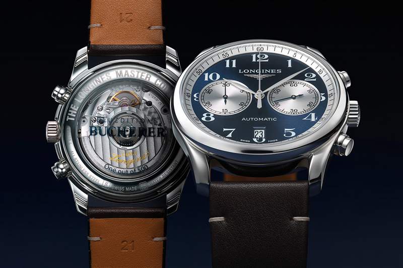 浪琴表大師系列計時碼表寶齊萊藍色版手表-復刻表