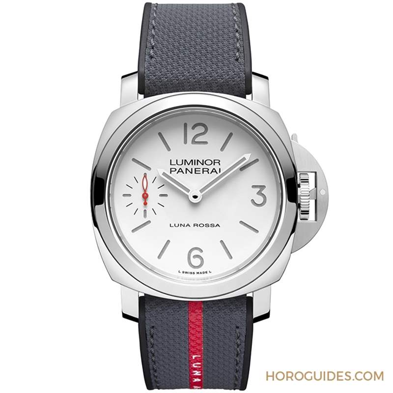 消光白表盤(pán)、紅色小秒針，純凈又搶眼｜Panerai Luminor Luna Rossa腕表PAM01342-復(fù)刻表