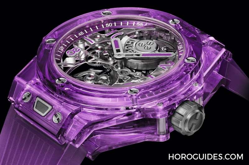 宇舶Hublot推出全球首見(jiàn)紫色藍(lán)寶石腕表&旗下第一款鈦金屬鏈帶-復(fù)刻表