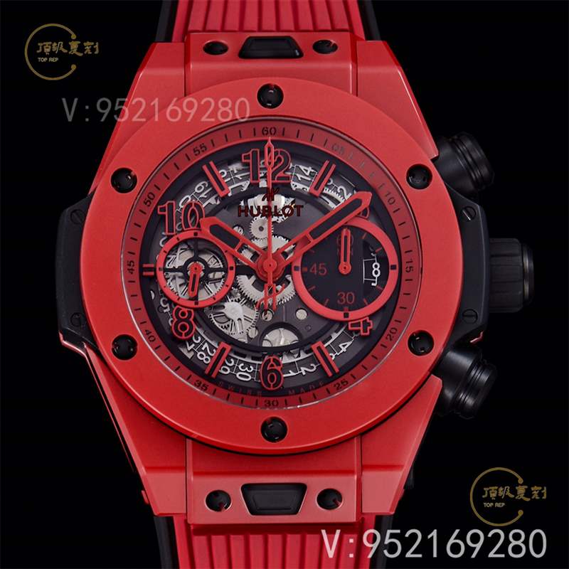 彩色陶瓷工藝展現-BBF廠宇舶恒寶big bang大爆炸法拉利紅色復刻表-復刻表