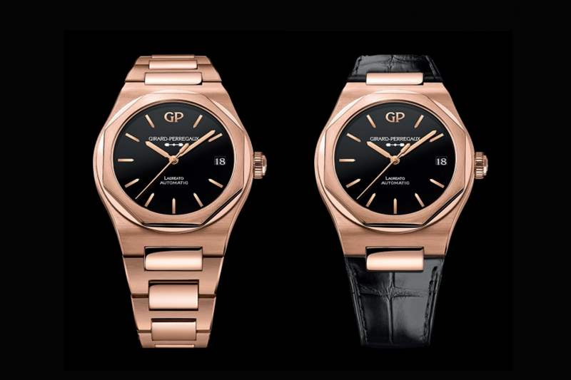 Girard-Perregaux芝柏Laureato 42mm Pink Gold & Onyx｜誘人的黑色縞瑪瑙表盤-復(fù)刻表