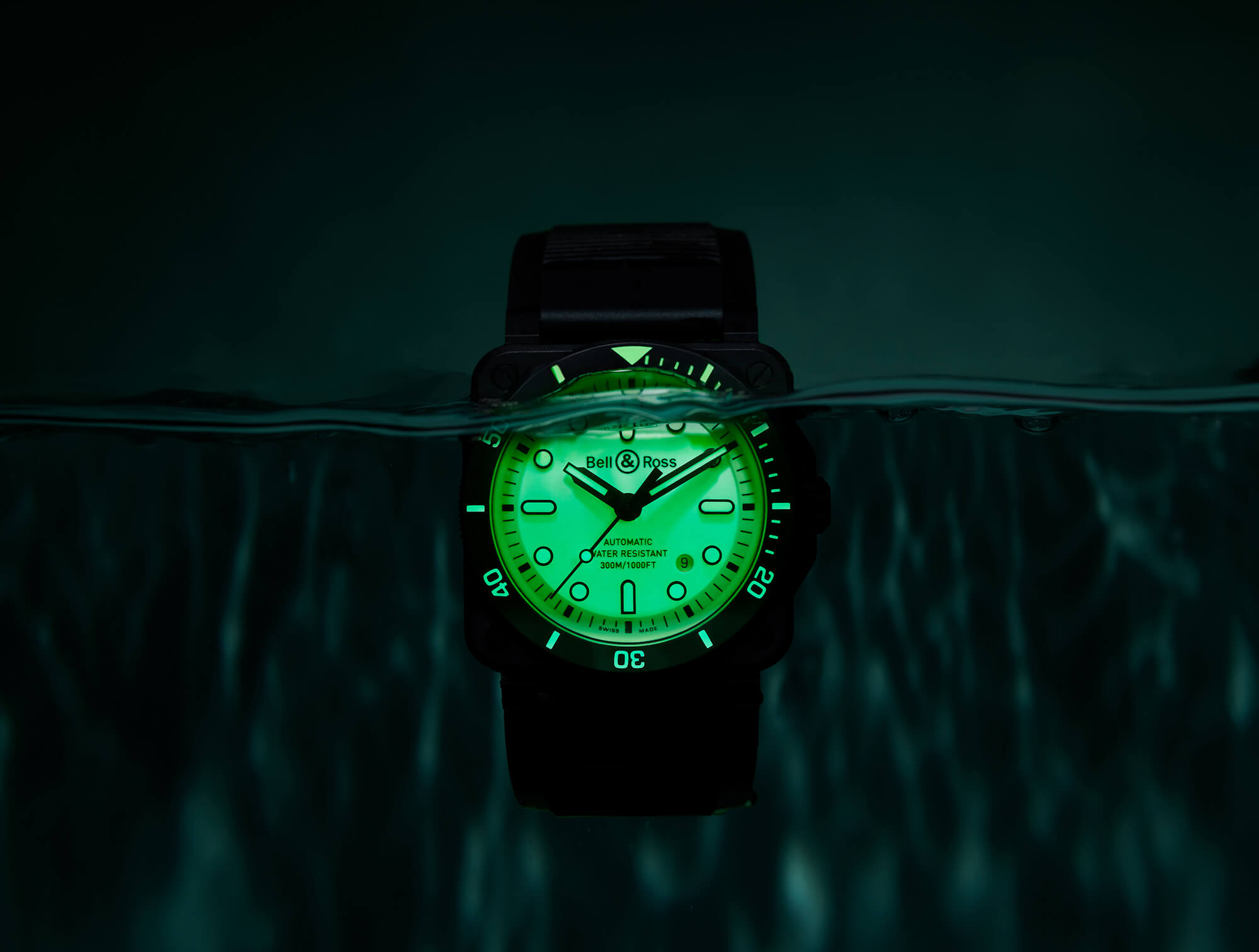 柏萊士BR03-92深潛系列綠盤夜光手表-復刻表