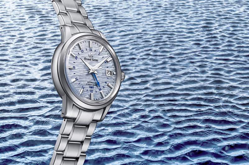 精工表Elegance GMT四季系列山丘湖泊山脈靈感來源設(shè)計的表盤-復(fù)刻表