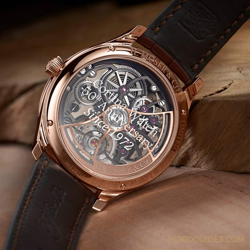 賀高登鐘表50周年！ H. Moser & Cie.勇創者圓柱陀飛輪鏤空紀念腕表限量發行-復刻表
