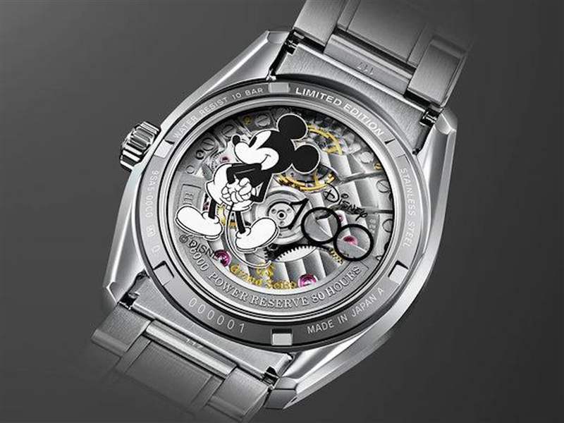 GRAND SEIKO迪士尼100周年紀念表透明底蓋印黑白米奇限量100只-復刻表
