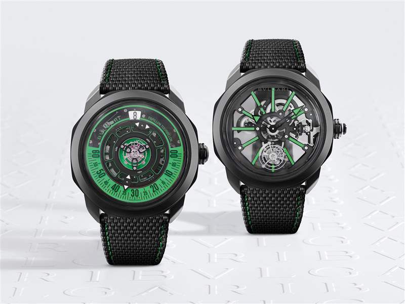 寶格麗推出全新Octo Roma系列腕表：巴黎釘紋表盤、中央飛行陀飛輪、虎眼石鑲嵌機芯-復刻表