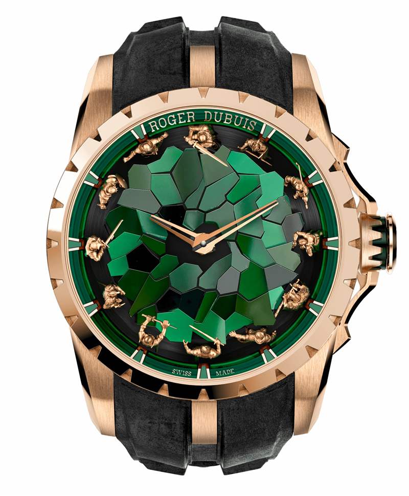 羅杰杜彼推出綠色版Excalibur Knights of the Round Table RDDBEX1026圓桌騎士腕表-復(fù)刻表