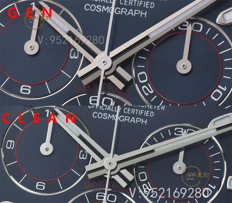 Clean廠116509白金藍(lán)鋼迪對比正品怎么樣,C廠藍(lán)貓迪真假對比評測-復(fù)刻表