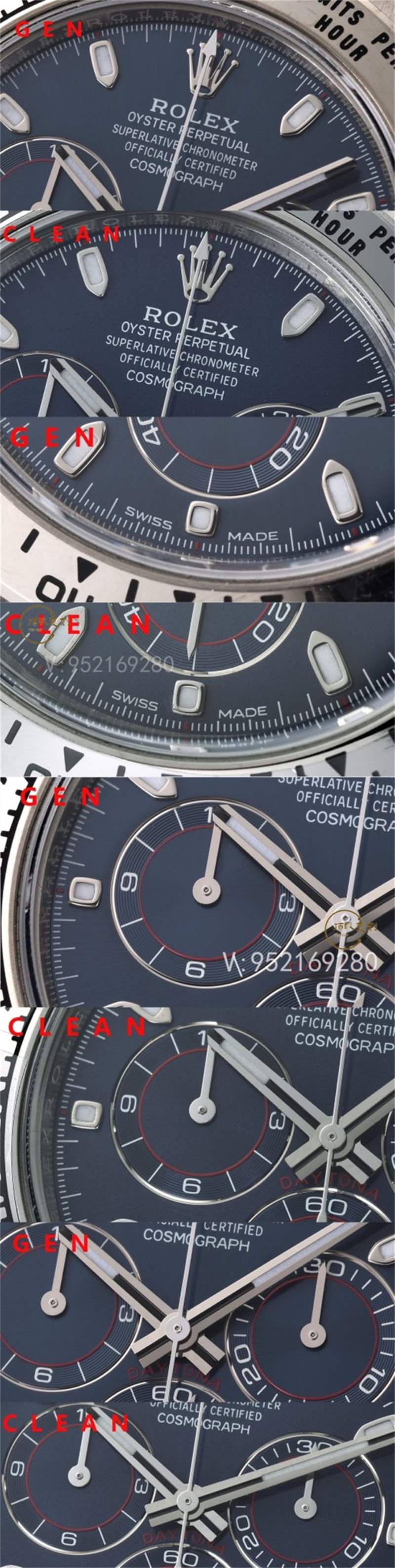 Clean廠116509白金藍(lán)鋼迪對比正品怎么樣,C廠藍(lán)貓迪真假對比評測-復(fù)刻表