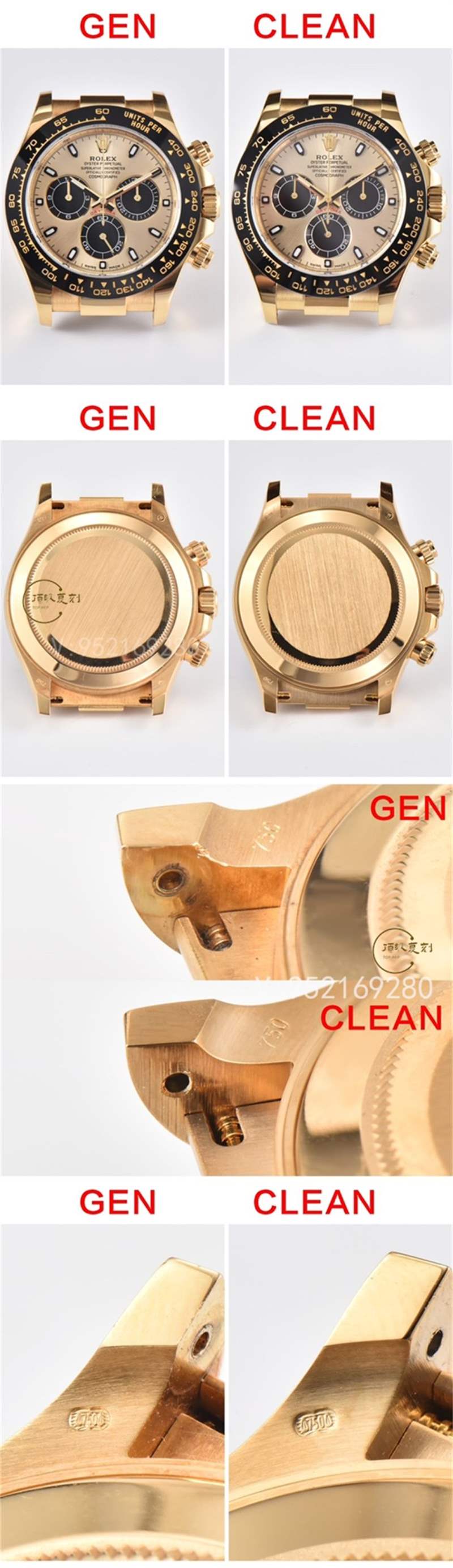 C廠余文樂真假對比,Clean廠勞力士余文樂4130做工對比正品一眼假嗎-復刻表
