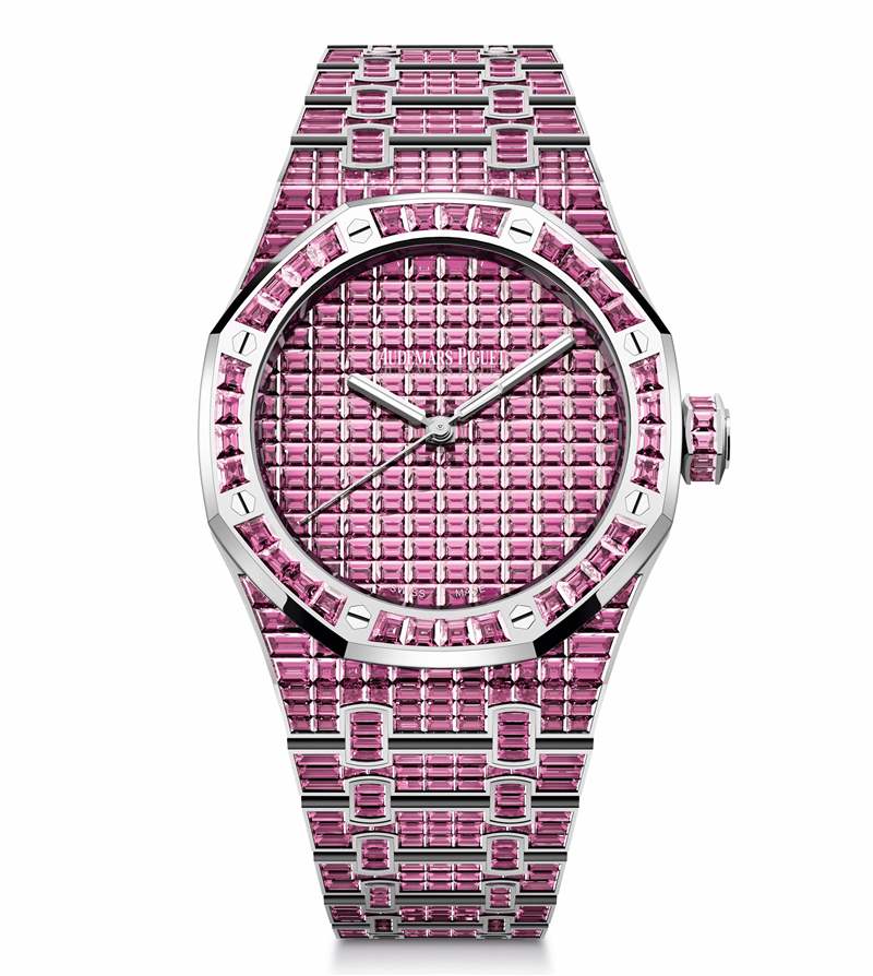 愛彼推出Royal Oak Selfwinding Rainbow Sets珠寶腕表：彩色寶石鑲嵌-復(fù)刻表