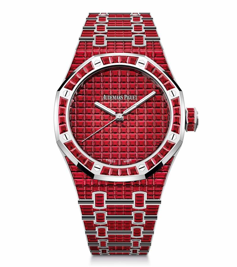 愛彼推出Royal Oak Selfwinding Rainbow Sets珠寶腕表：彩色寶石鑲嵌-復(fù)刻表