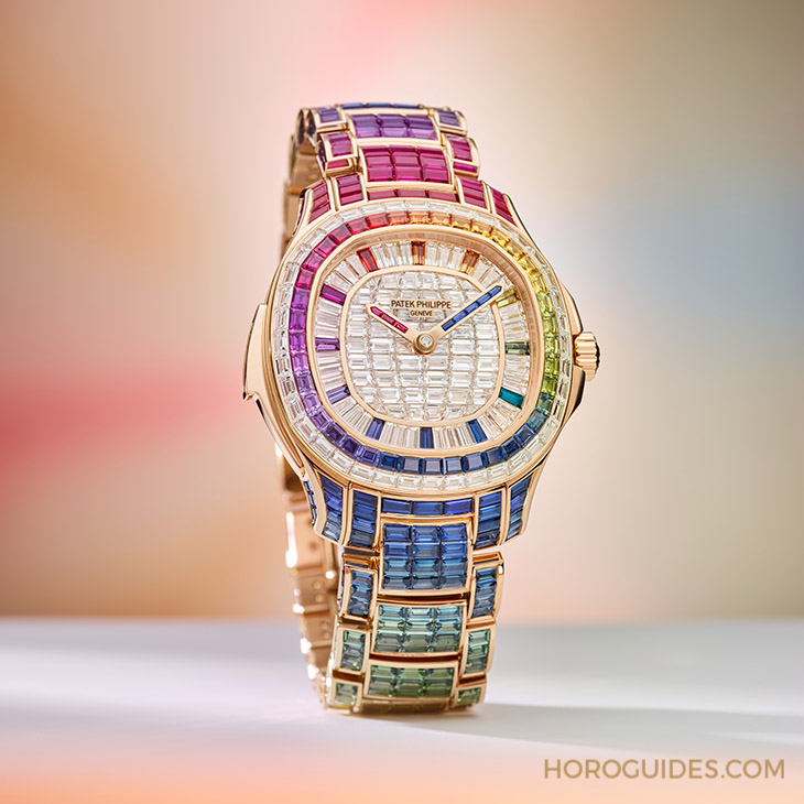 Ladies First！百達(dá)翡麗最新Aquanaut Luce「彩虹」三問表與Nautilus織紋復(fù)合表帶-復(fù)刻表