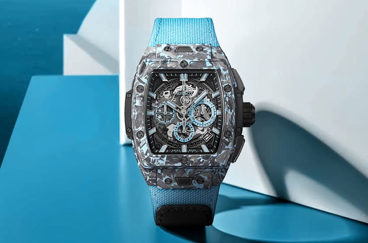 宇舶全新Spirit of Big Bang計時碼表:迷彩藍(lán)碳纖維夏日獻(xiàn)禮-復(fù)刻表